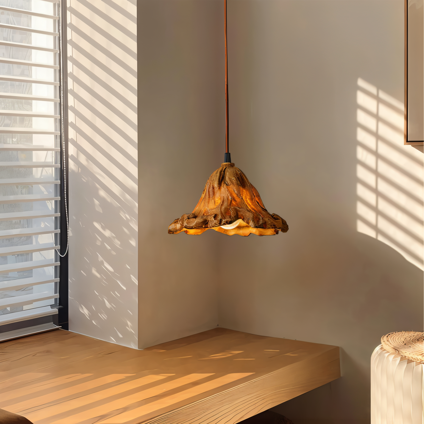 Cirenna - Artistic Hanging Lamp of Synthetic Resin with Volcanic Design