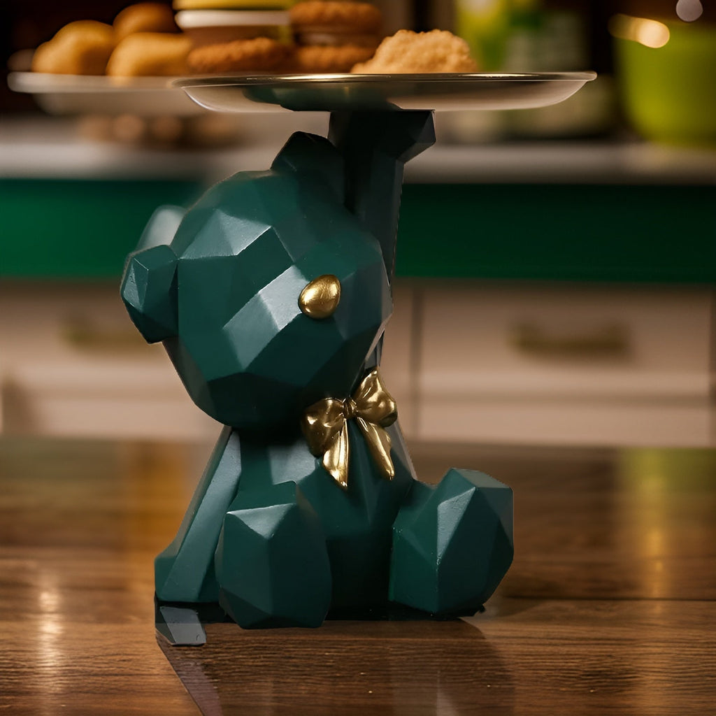 Zeniva - Decorative Geometric Tray in Bear Shape