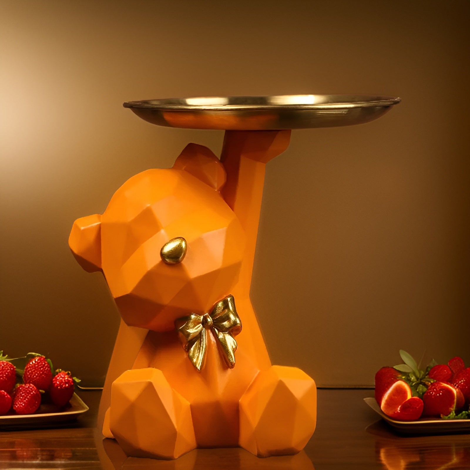 Zeniva - Decorative Geometric Tray in Bear Shape