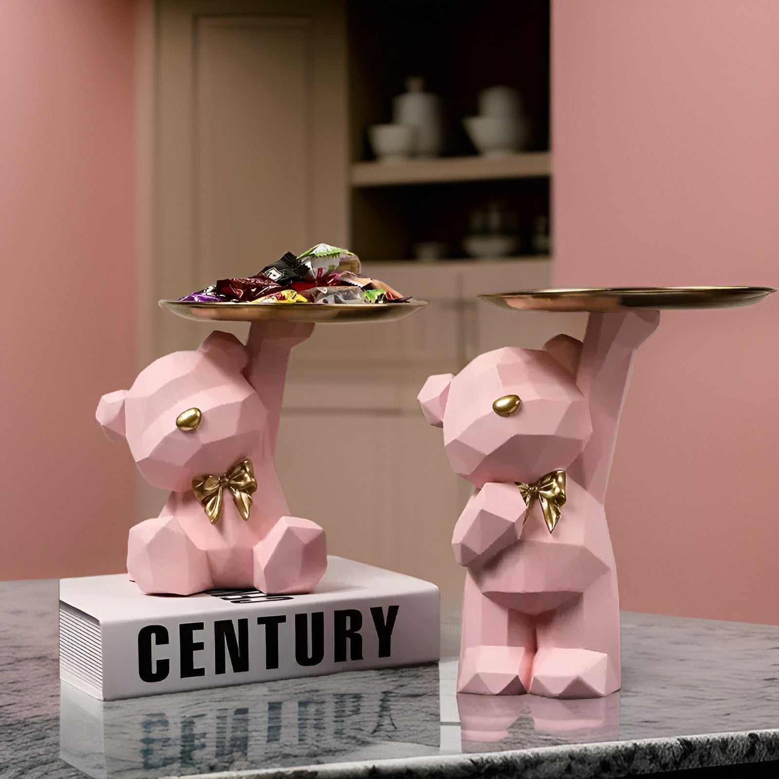 Zeniva - Decorative Geometric Tray in Bear Shape