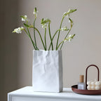 Celorie - Modern Ceramic Vase in Paper Bag Style