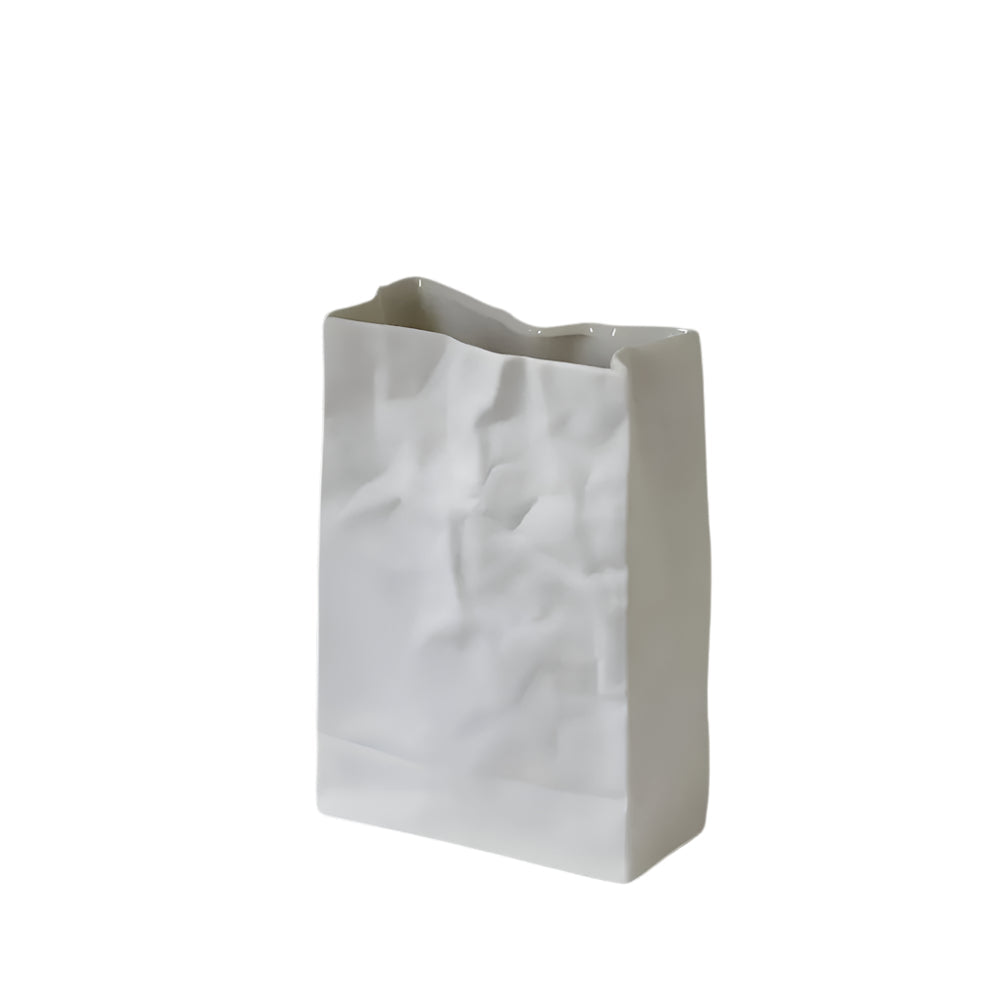Celorie - Modern Ceramic Vase in Paper Bag Style