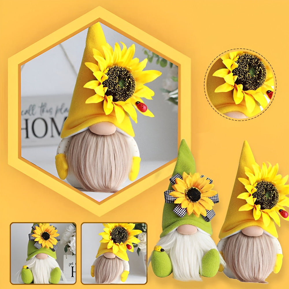Ardalia - Shady Handmade Gnome Figure with Yellow Sunflower