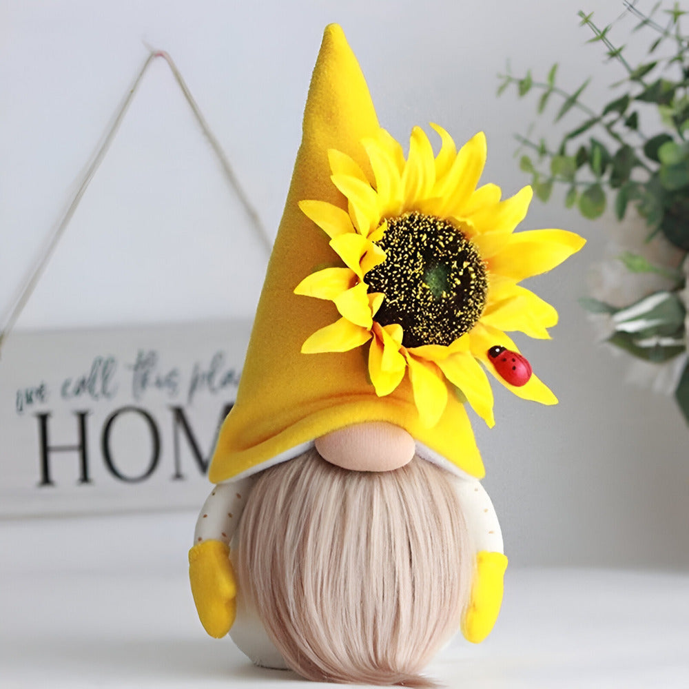 Ardalia - Shady Handmade Gnome Figure with Yellow Sunflower