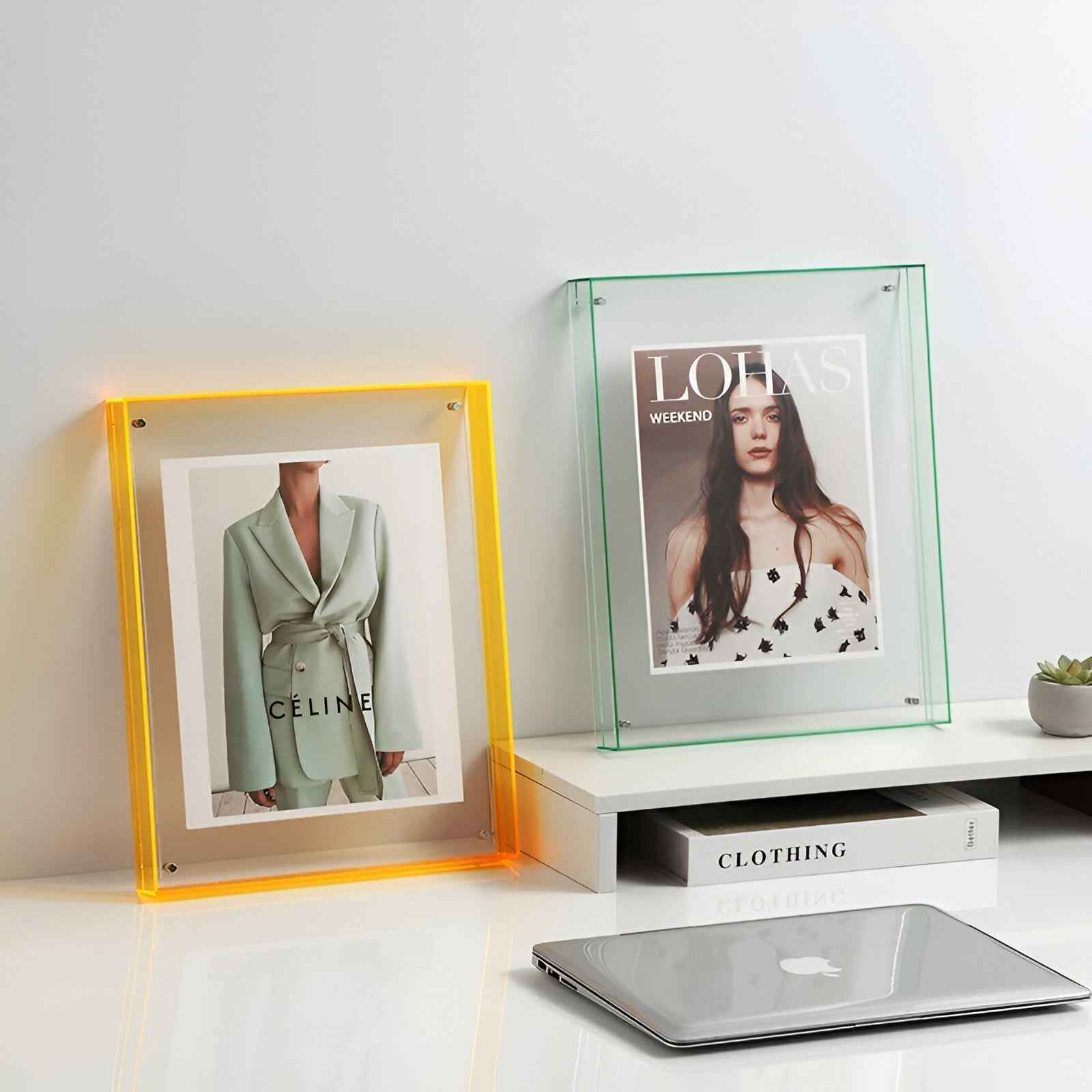 Seravina Acrylic Photo Frame | Modern Minimalist, Freestanding Display