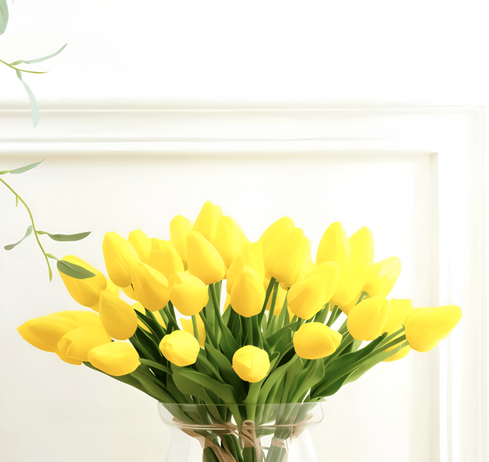 Olivessa - Set of 6 Realistic Artificial Tulip Bouquets for Home, Garden, and Celebration Decoration