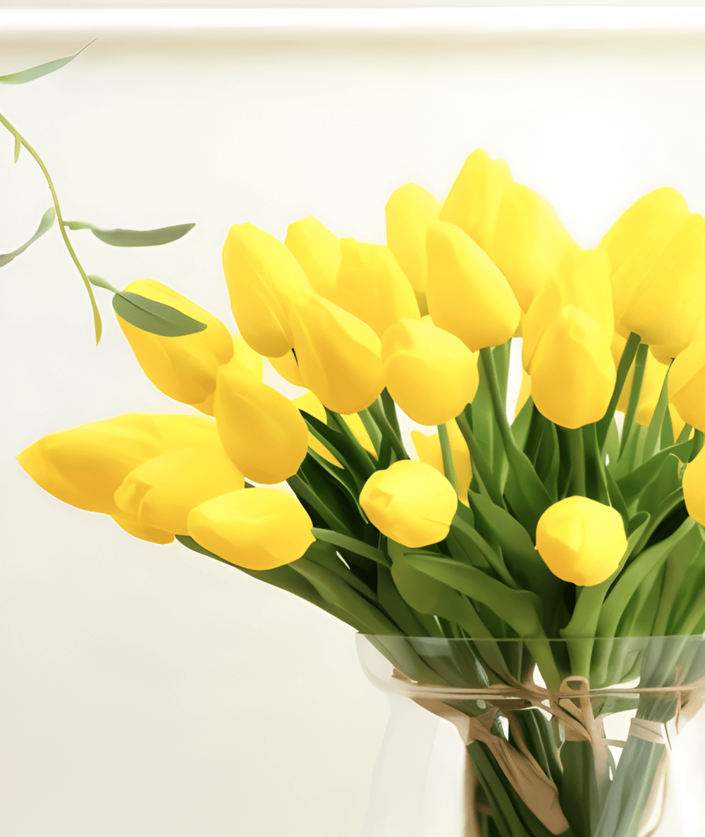 Olivessa - Set of 6 Realistic Artificial Tulip Bouquets for Home, Garden, and Celebration Decoration