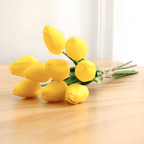 Olivessa - Set of 6 Realistic Artificial Tulip Bouquets for Home, Garden, and Celebration Decoration