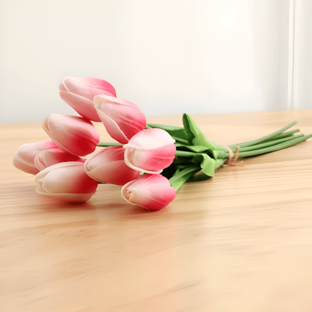 Olivessa - Set of 6 Realistic Artificial Tulip Bouquets for Home, Garden, and Celebration Decoration