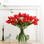 Olivessa - Set of 6 Realistic Artificial Tulip Bouquets for Home, Garden, and Celebration Decoration