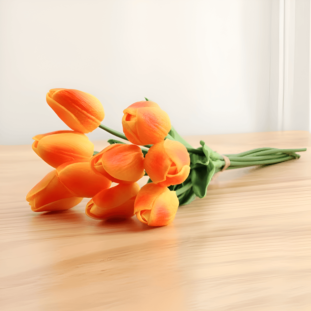 Olivessa - Set of 6 Realistic Artificial Tulip Bouquets for Home, Garden, and Celebration Decoration