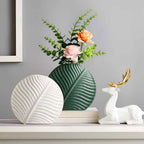 Bela Ceramic Vase | Handcrafted, Scandinavian Design with Leaf Texture