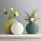 Bela Ceramic Vase | Handcrafted, Scandinavian Design with Leaf Texture