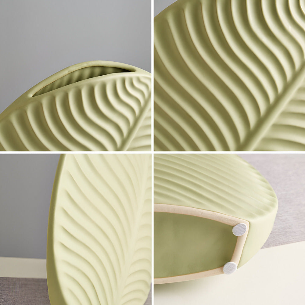 Bela Ceramic Vase | Handcrafted, Scandinavian Design with Leaf Texture