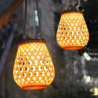 Isavora - Solar Garden Lamp with Woven Bamboo Appearance