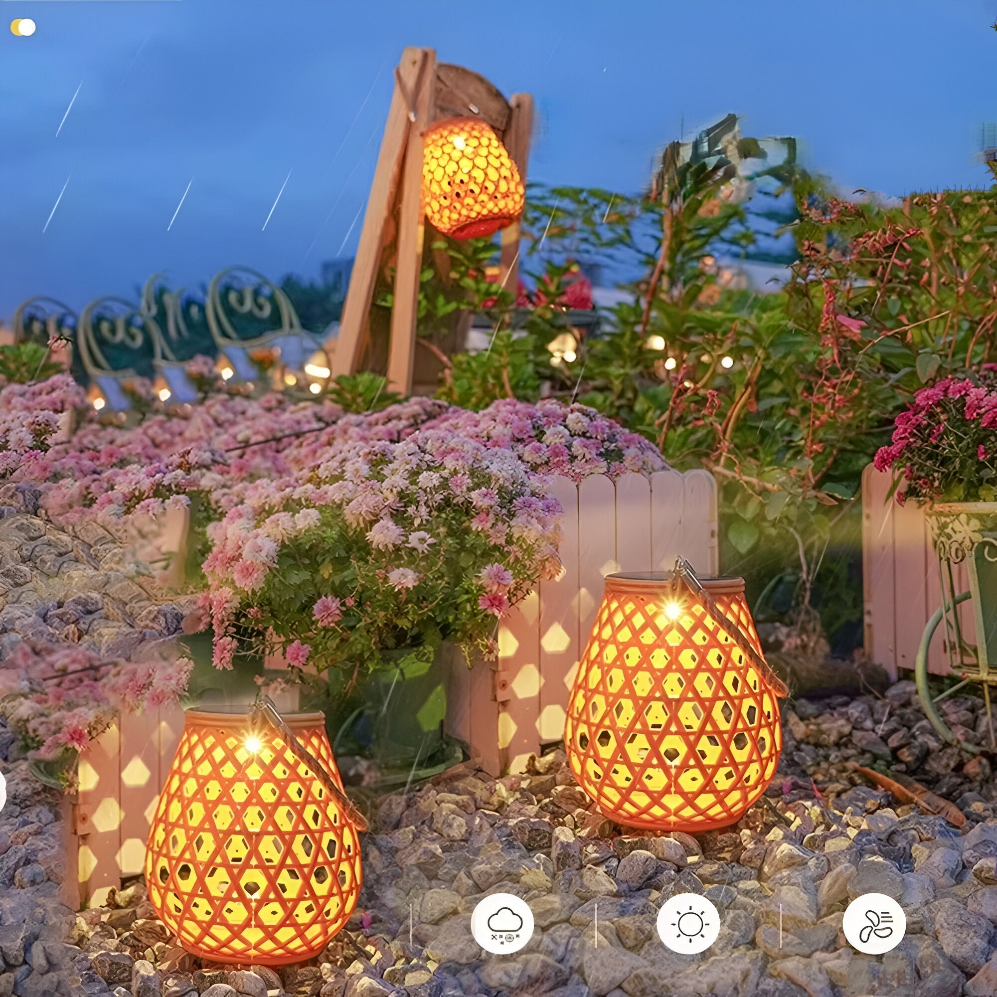 Isavora - Solar Garden Lamp with Woven Bamboo Appearance