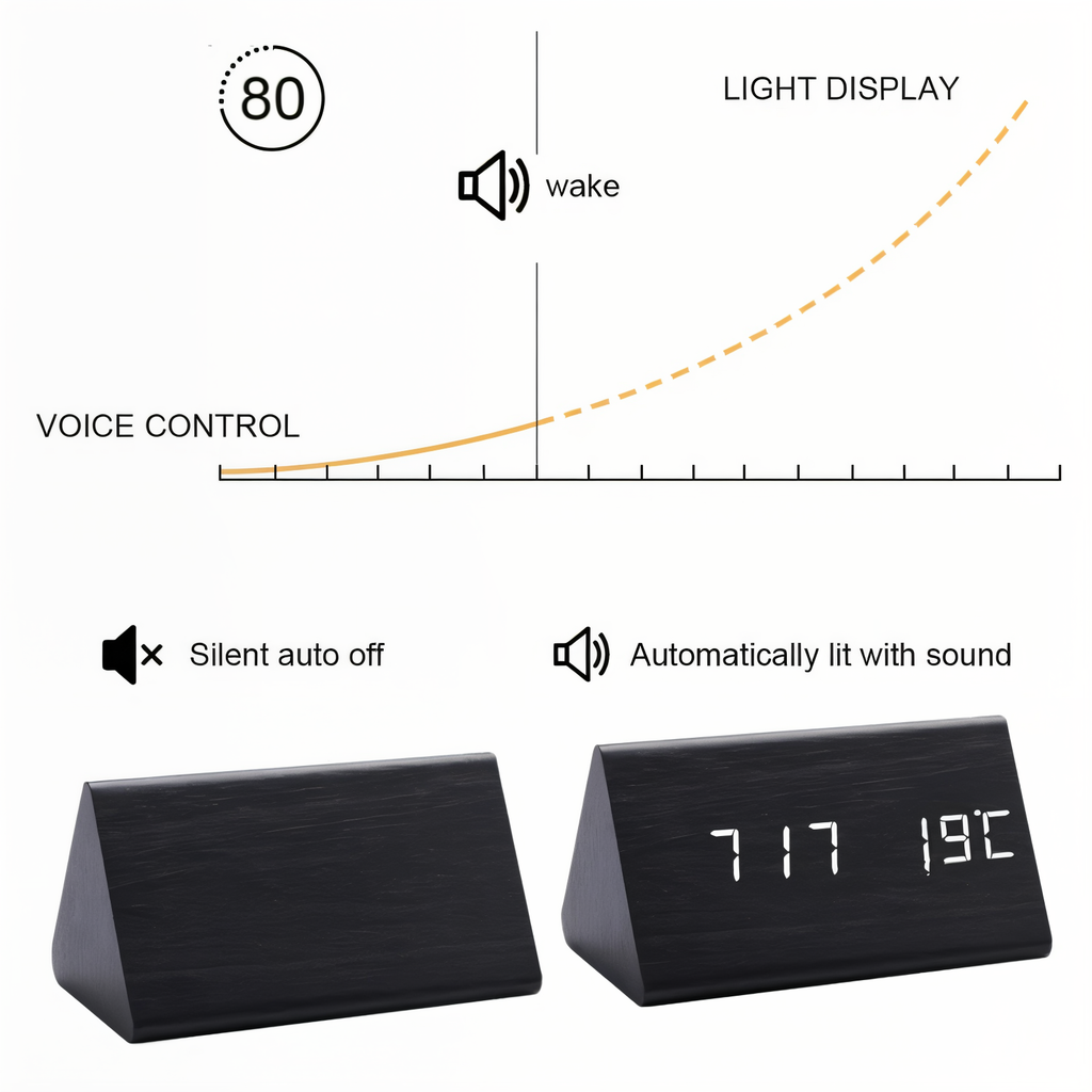 Nox - Digital LED Alarm Clock made of Plastic