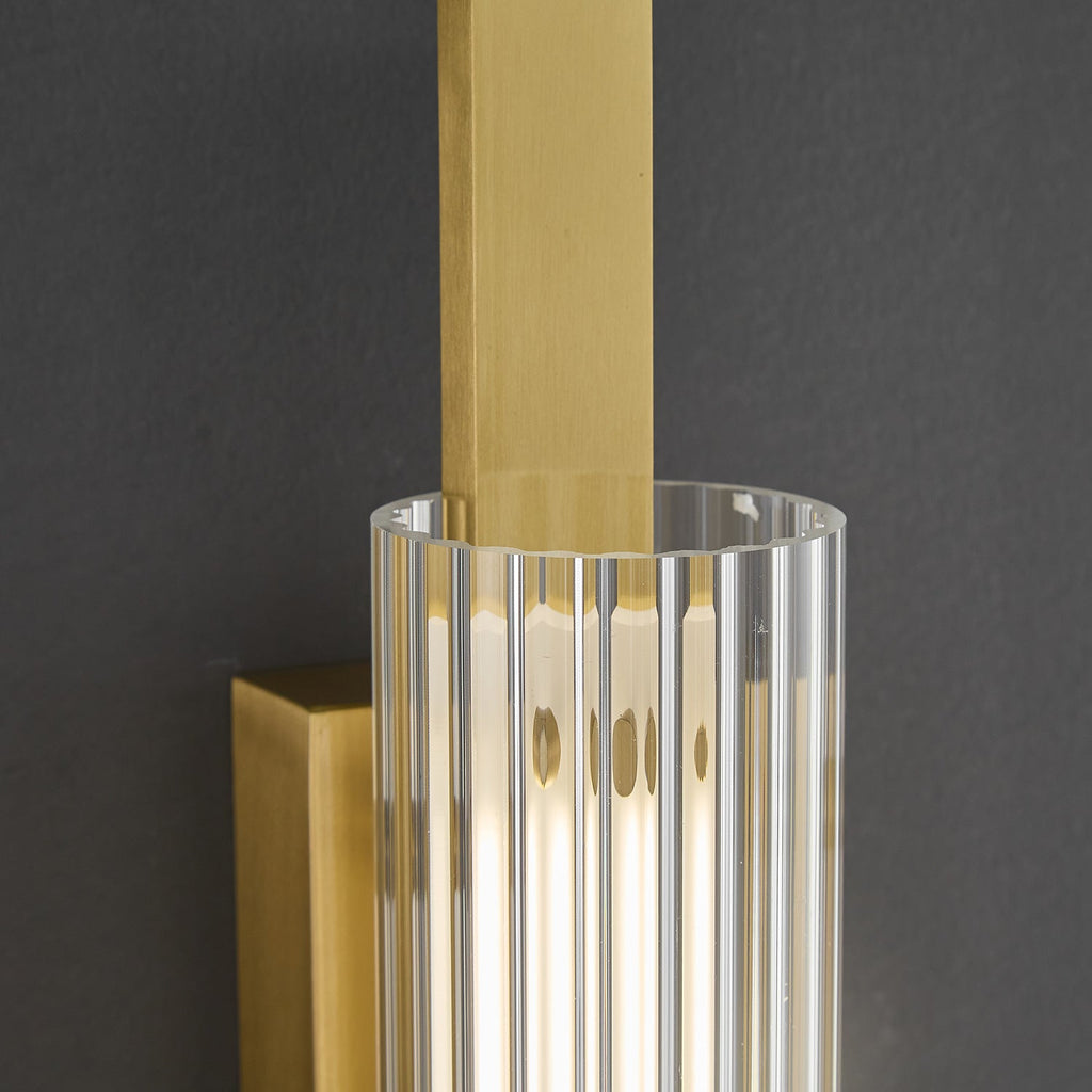 Brass Column Cylinder LED Wall Light