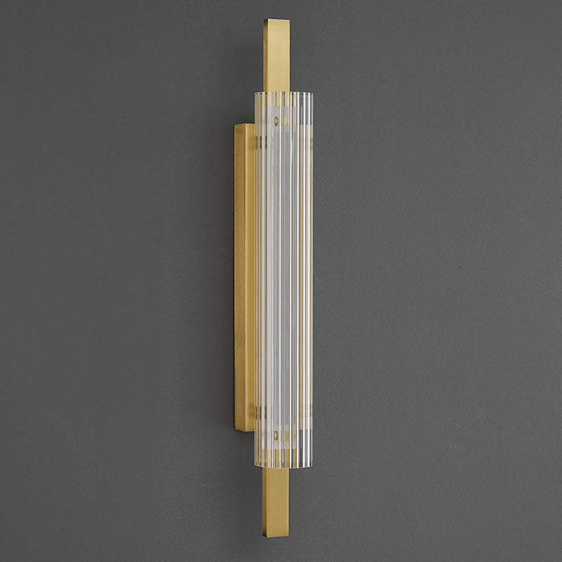 Brass Column Cylinder LED Wall Light