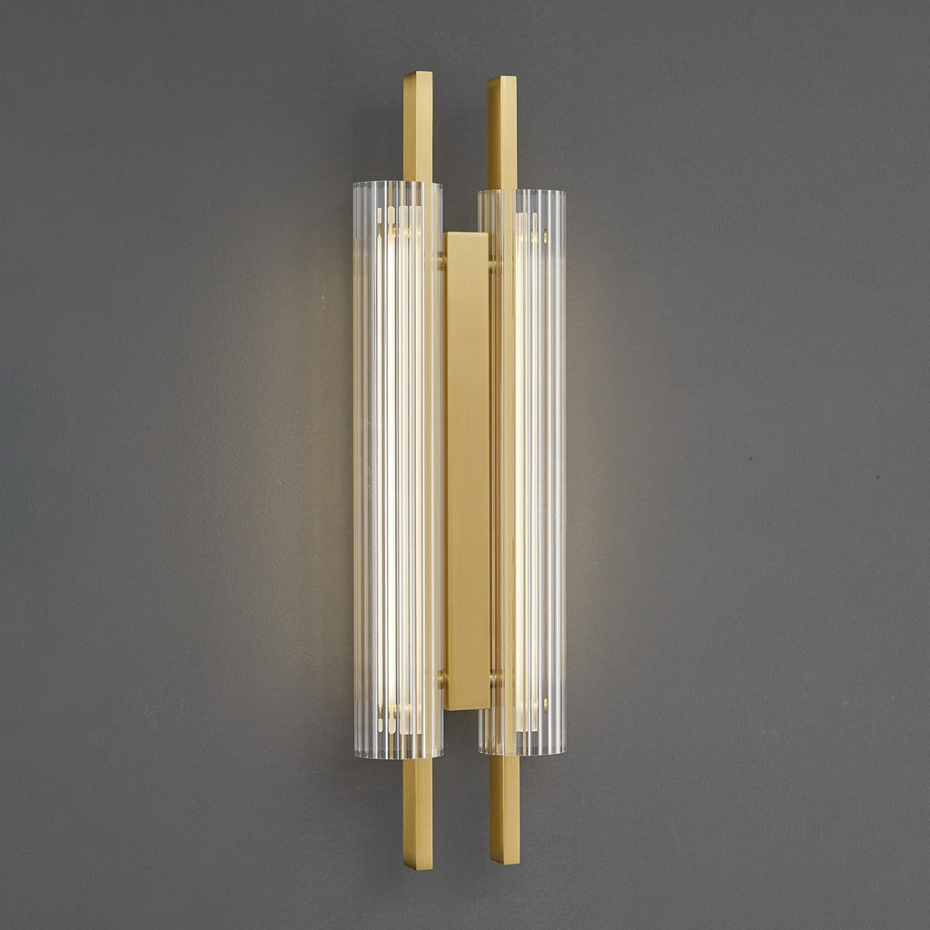 Brass Column Cylinder LED Wall Light