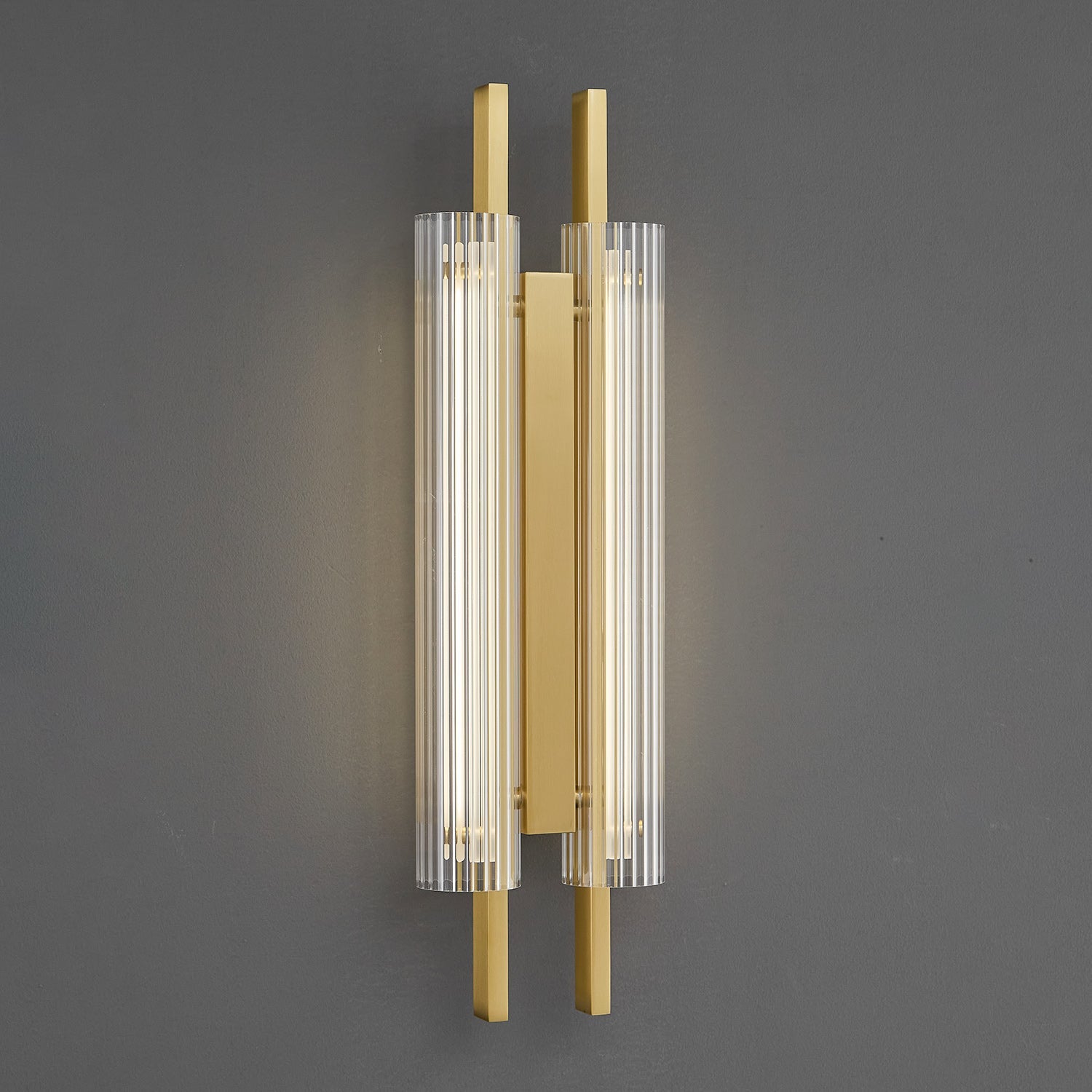 Brass Column Cylinder LED Wall Light