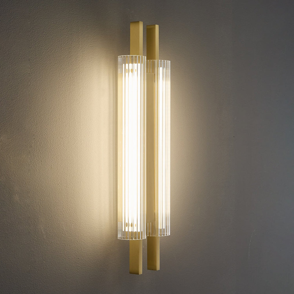Brass Column Cylinder LED Wall Light