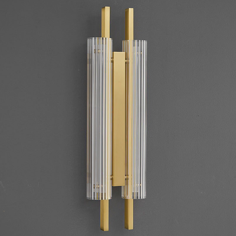 Brass Column Cylinder LED Wall Light