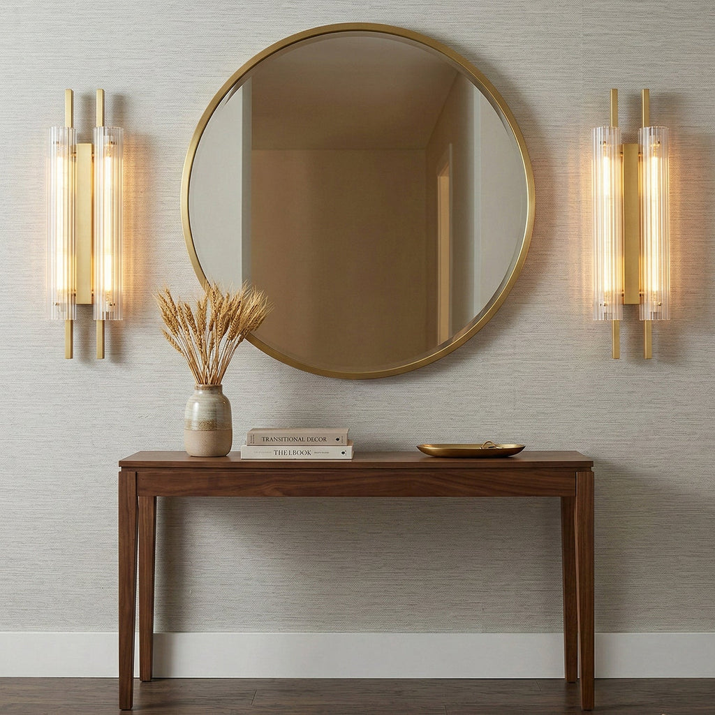 Brass Column Cylinder LED Wall Light