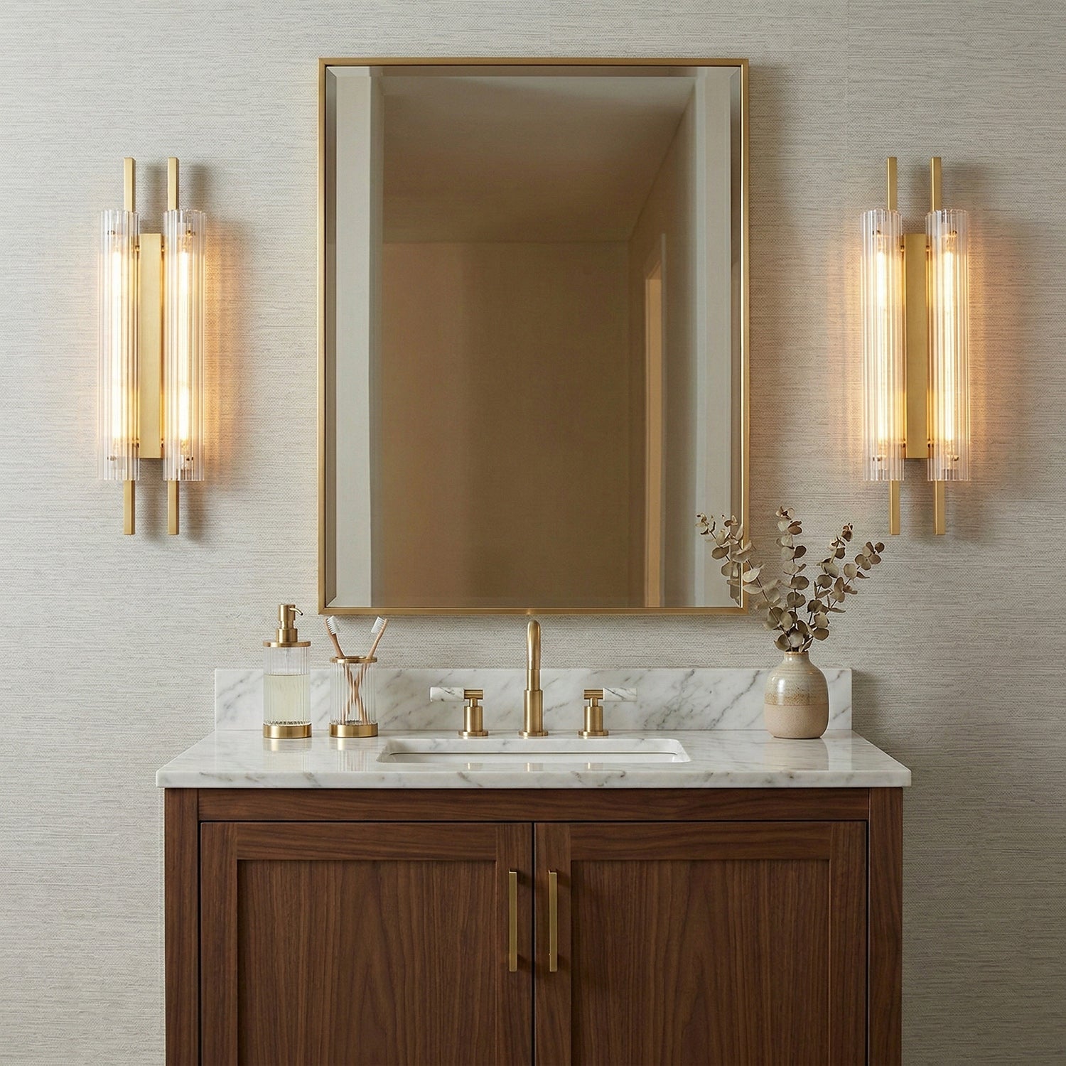 Brass Column Cylinder LED Wall Light