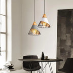 Hunaroglo: Design Pendant Light made of Iron & Wood with Warm White Light – for Stylish Interiors
