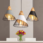 Hunaroglo: Design Pendant Light made of Iron & Wood with Warm White Light – for Stylish Interiors