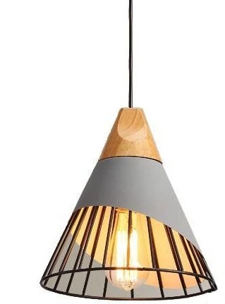 Hunaroglo: Design Pendant Light made of Iron & Wood with Warm White Light – for Stylish Interiors
