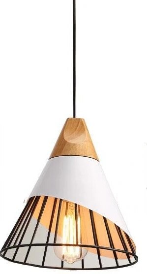 Hunaroglo: Design Pendant Light made of Iron & Wood with Warm White Light – for Stylish Interiors