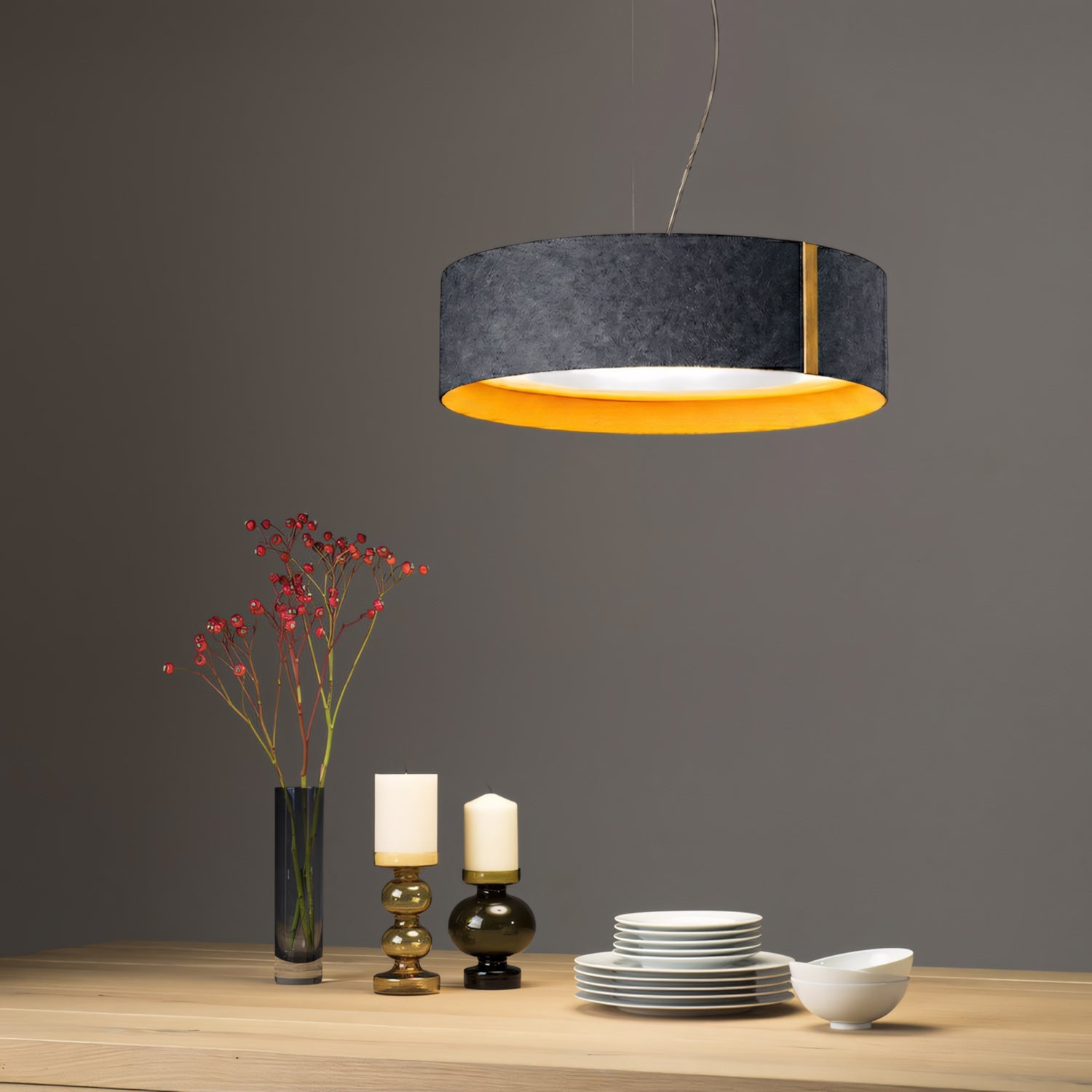 Hush Acoustic Felt Drum Pendant Lamp