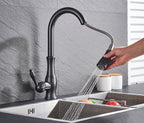 HydroVista: Flexible Pull-Down Faucet for Kitchen – with Swiveling Spray Head & Modern Design