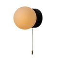 HyggeGlow: Scandinavian Wall Light Matte Glass Round with LED & Pull Cord – for Living Spaces & Hallways
