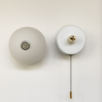 HyggeGlow: Scandinavian Wall Light Matte Glass Round with LED & Pull Cord – for Living Spaces & Hallways