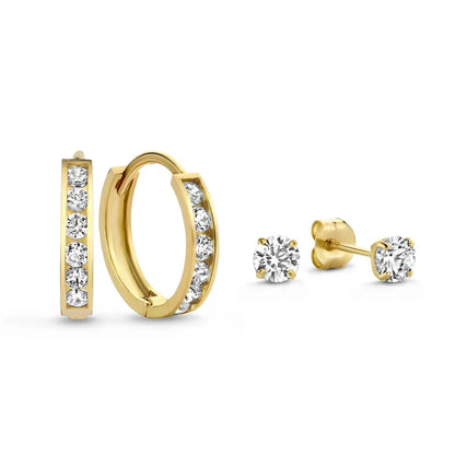 Elegant Earring Set for Women Hoop Stud Rhinestone