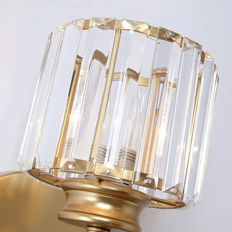 Bela Crystal Wall Light | Modern Iron Sconce, Dimmable E27 Bulb