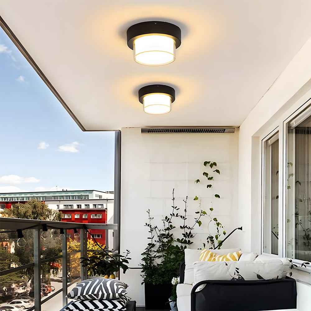 Bela Outdoor LED Ceiling Light | IP68 Waterproof, Modern Black Finish