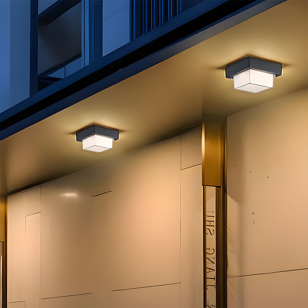 Bela Outdoor LED Ceiling Light | IP68 Waterproof, Modern Black Finish