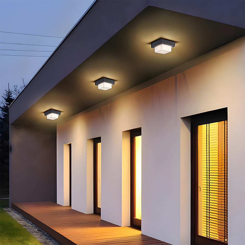 Bela Outdoor LED Ceiling Light | IP68 Waterproof, Modern Black Finish