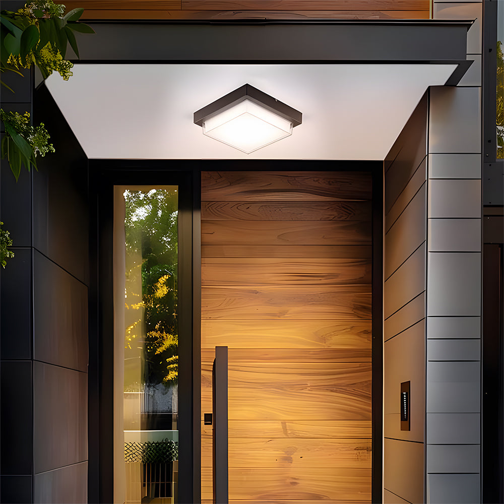 Bela Outdoor LED Ceiling Light | IP68 Waterproof, Modern Black Finish