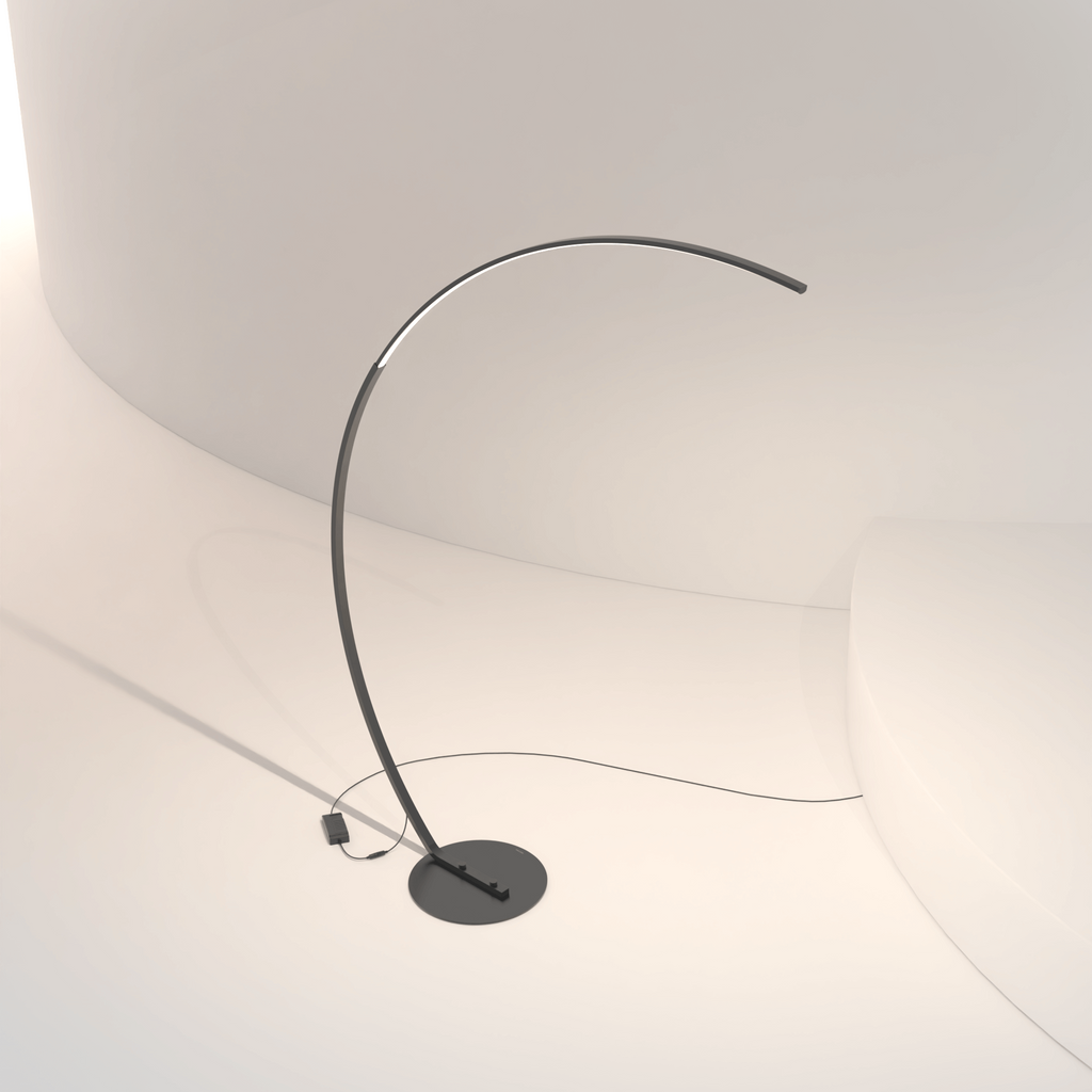 Luna Floor Lamp | Matte Black, Dimmable LED 2700K Light