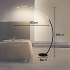 Eclipse – Black Minimalist Curved LED Floor Lamp 40W