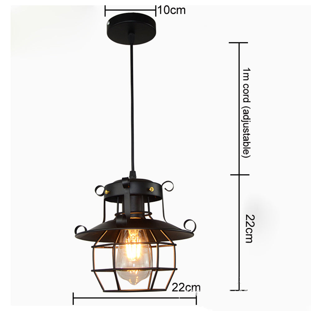 IndusRetro: Vintage Industrial Pendant Light Iron – Stylish & Decorative for Kitchen & Dining Room