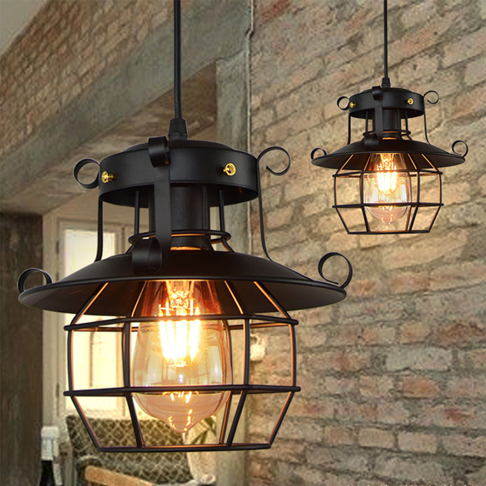 IndusRetro: Vintage Industrial Pendant Light Iron – Stylish & Decorative for Kitchen & Dining Room