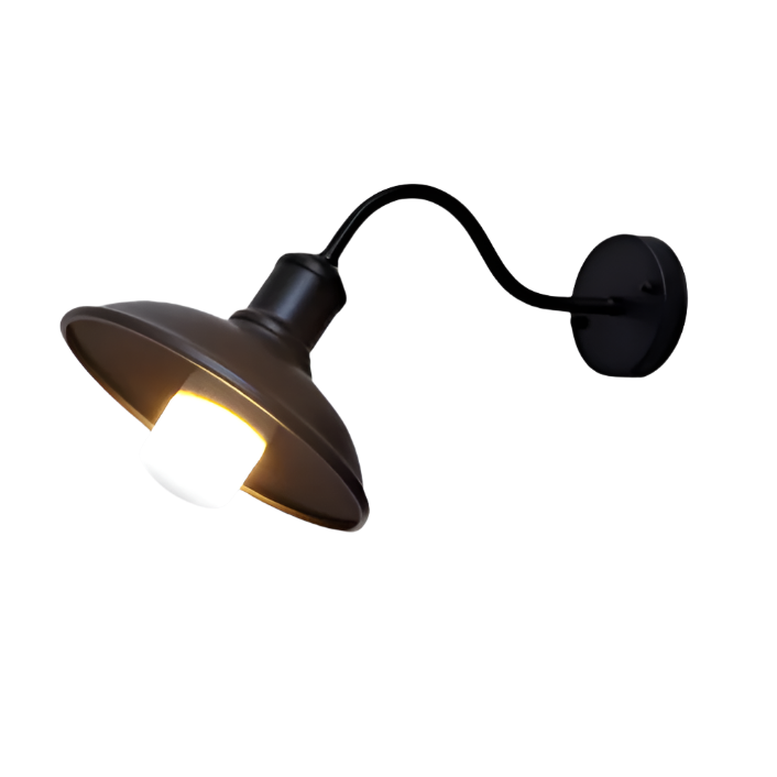 IndusBowl: Industrial Wall Light LED with Iron Shade in Retro Design – Ideal for Entrance & Patio