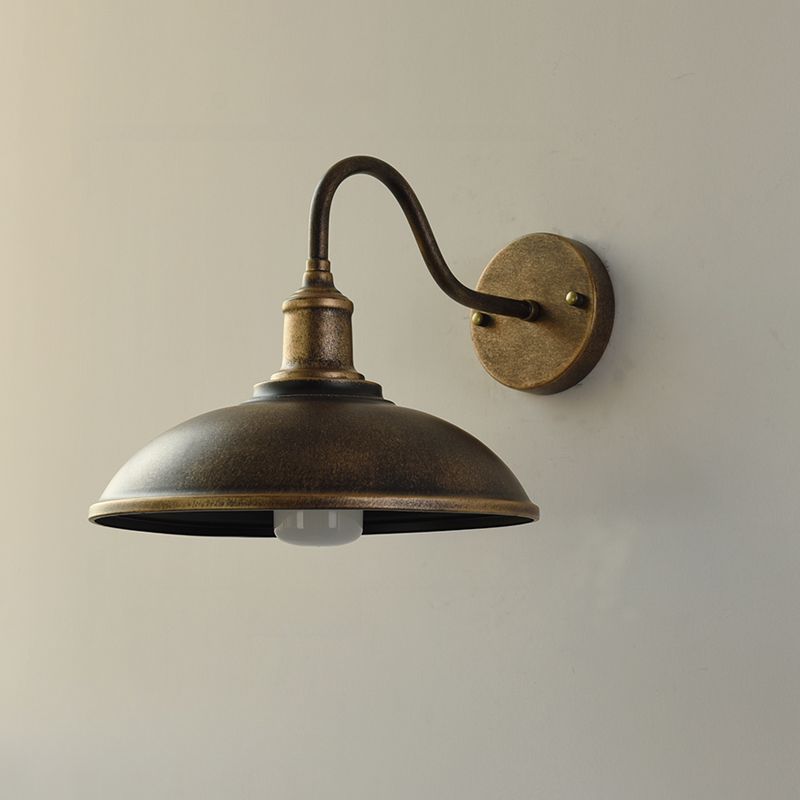 IndusBowl: Industrial Wall Light LED with Iron Shade in Retro Design – Ideal for Entrance & Patio