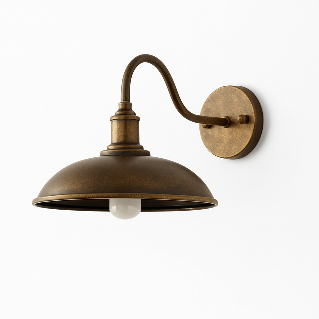 IndusBowl: Industrial Wall Light LED with Iron Shade in Retro Design – Ideal for Entrance & Patio